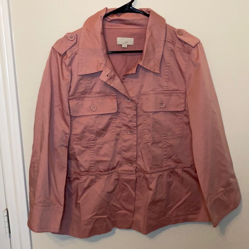 LOFT Dusty Pink Peplum Waist jacket. Size XL